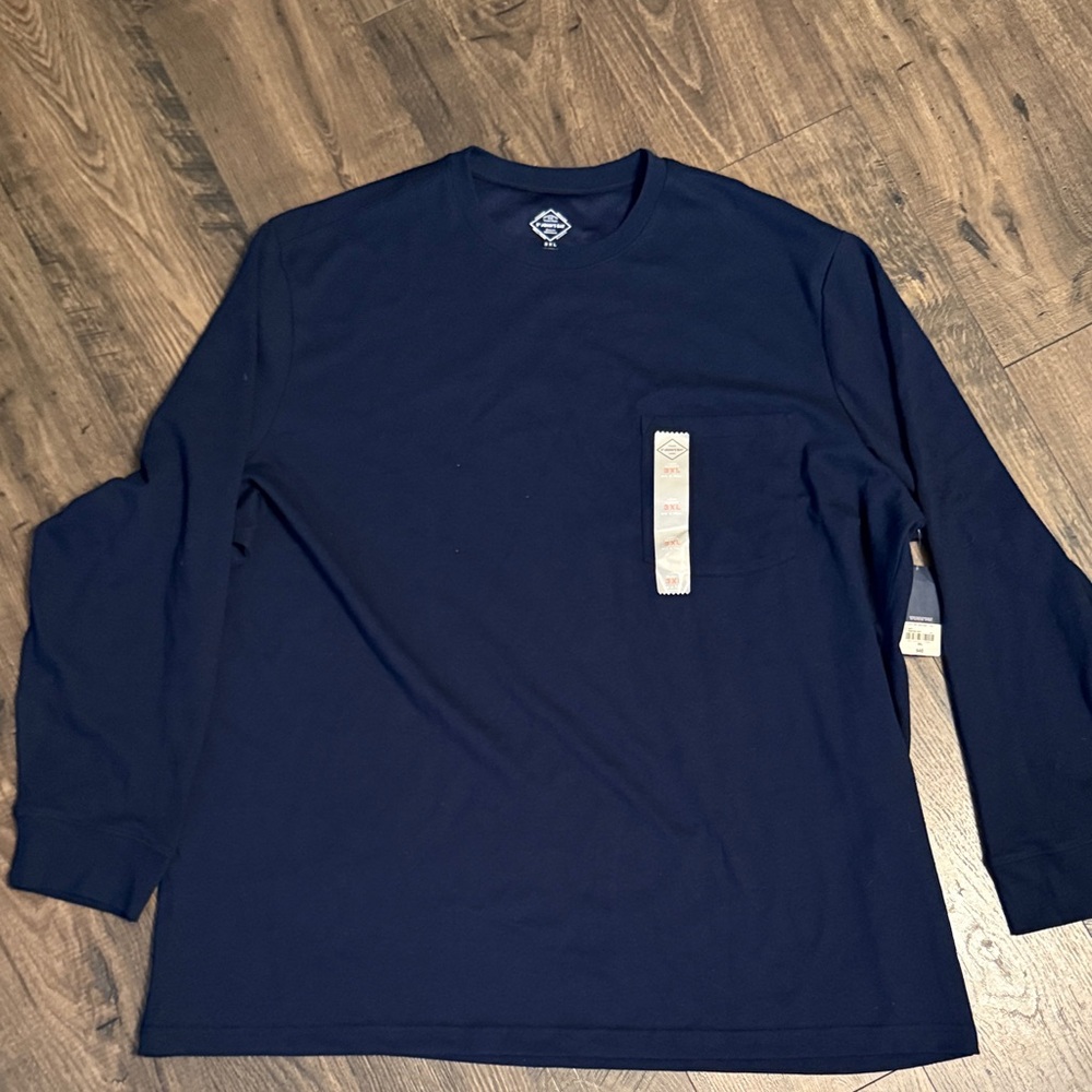 St. John's Bay Navy Long Sleeve Crewneck Shirt